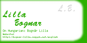 lilla bognar business card